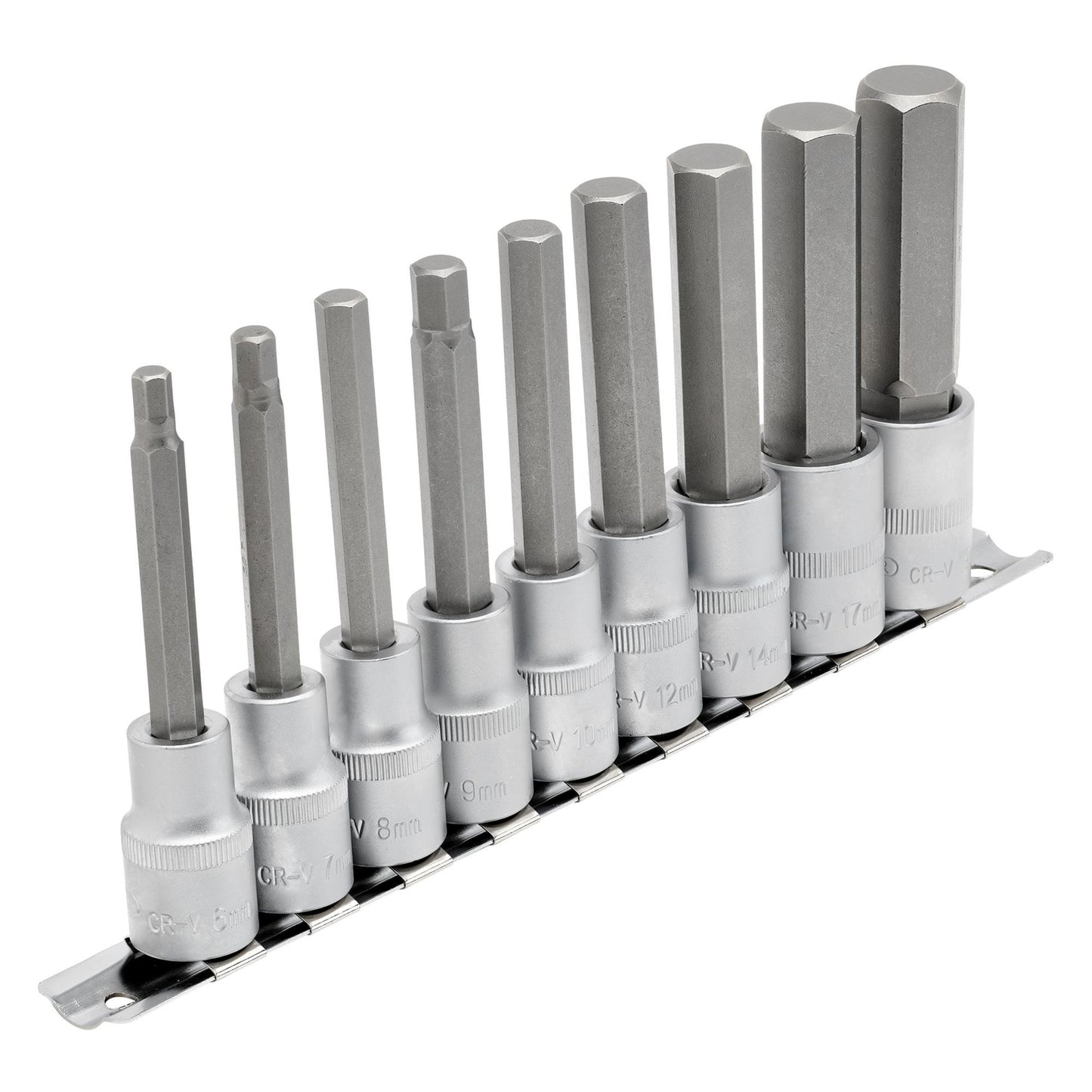 Draper Long Metric Hex Socket Bit Set 1/2" Sq Dr 100mm 9 Piece H6 to H19 16308