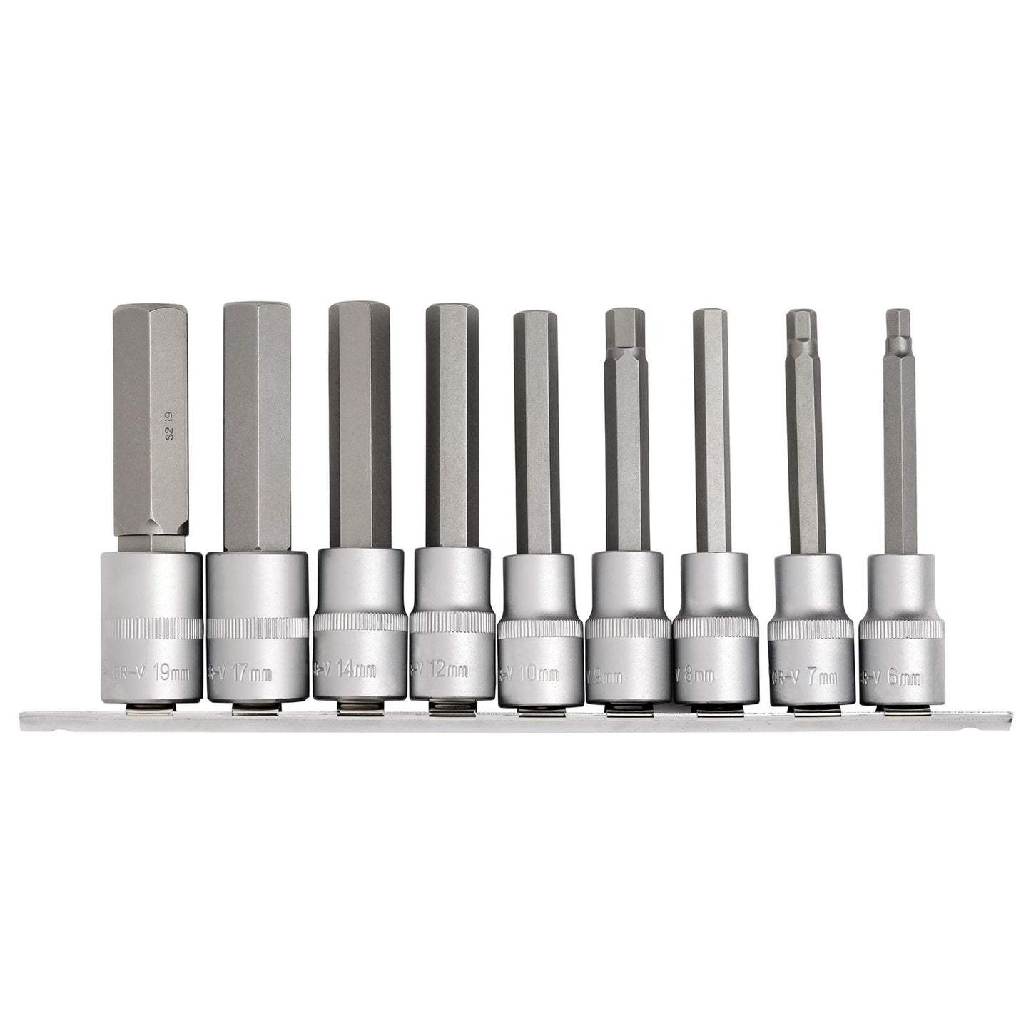 Draper Long Metric Hex Socket Bit Set 1/2" Sq Dr 100mm 9 Piece H6 to H19 16308