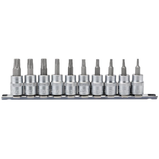 Draper Torx Star Socket Bit Set 3/8" Sq Dr 48mm 10 Piece 16309