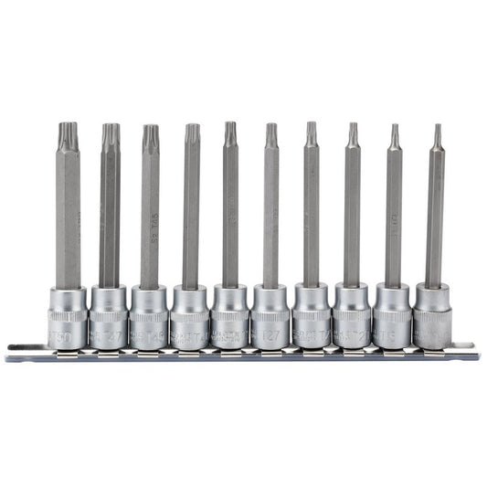 Draper Torx Star Socket Bit Set 3/8" Sq Dr 100mm 10 Piece 16310
