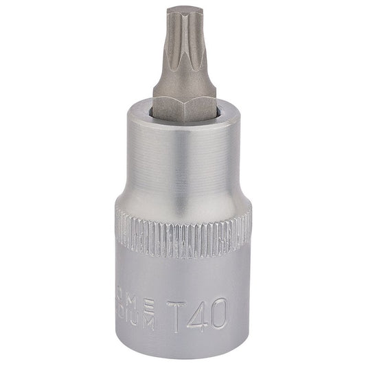 Draper Torx Star Socket Bit 1/2" Sq Dr T40 x 55mm 16312
