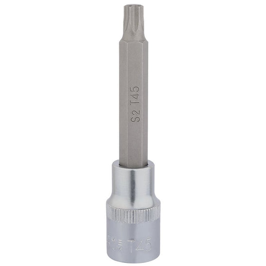 Draper Torx Star Socket Bit 1/2" Sq Dr T45 x 100mm 16316