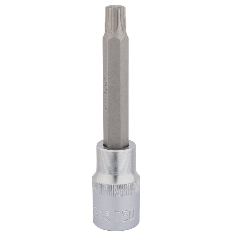 Draper Torx Star Socket Bit 1/2" Sq Dr T50 x 100mm 16318
