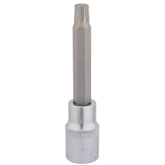 Draper Torx Star Socket Bit 1/2" Sq Dr T50 x 100mm 16318