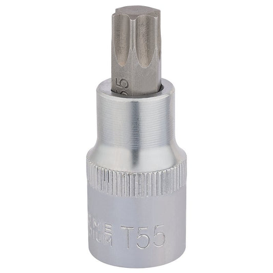 Draper Torx Star Socket Bit 1/2" Sq Dr T55 x 55mm 16319