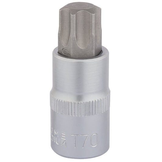 Draper Torx Star Socket Bit 1/2" Sq Dr T70 x 55mm 16325