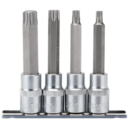 Draper Torx Star Socket Bit Set 1/2" Sq Dr 4 Piece 16331