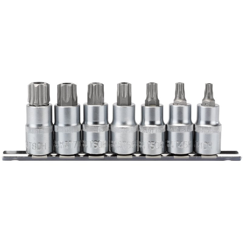 Draper Torx Star Security Socket Bit Set 1/2" Sq Dr 55mm  7 Piece 16334