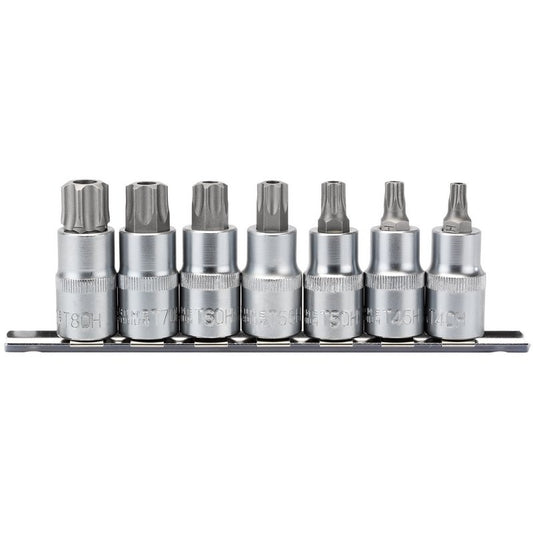 Draper Torx Star Security Socket Bit Set 1/2" Sq Dr 55mm  7 Piece 16334