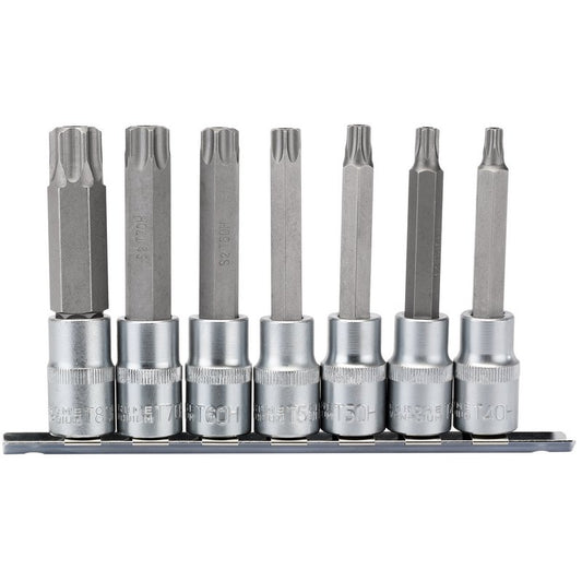 Draper Torx Star Security Socket Bit Set 1/2" Sq Dr 100mm 7 Piece 16338