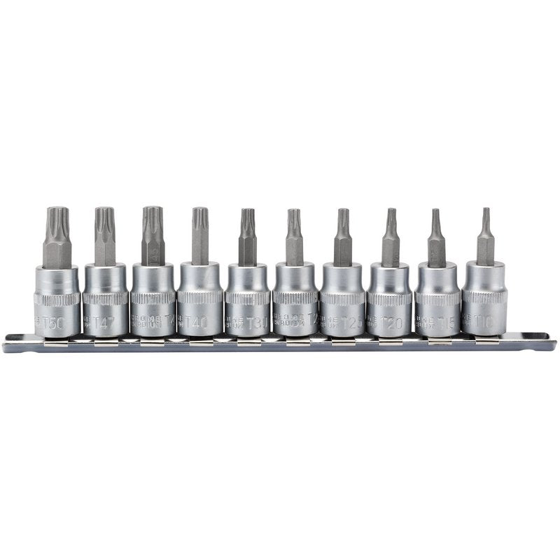 Draper Torx Star Plus Socket Bit Set 3/8" Sq Dr 48mm 10 Piece 16339