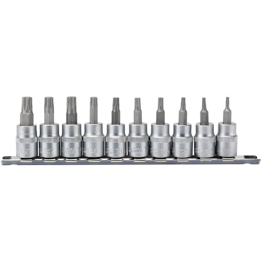 Draper Torx Star Plus Socket Bit Set 3/8" Sq Dr 48mm 10 Piece 16339