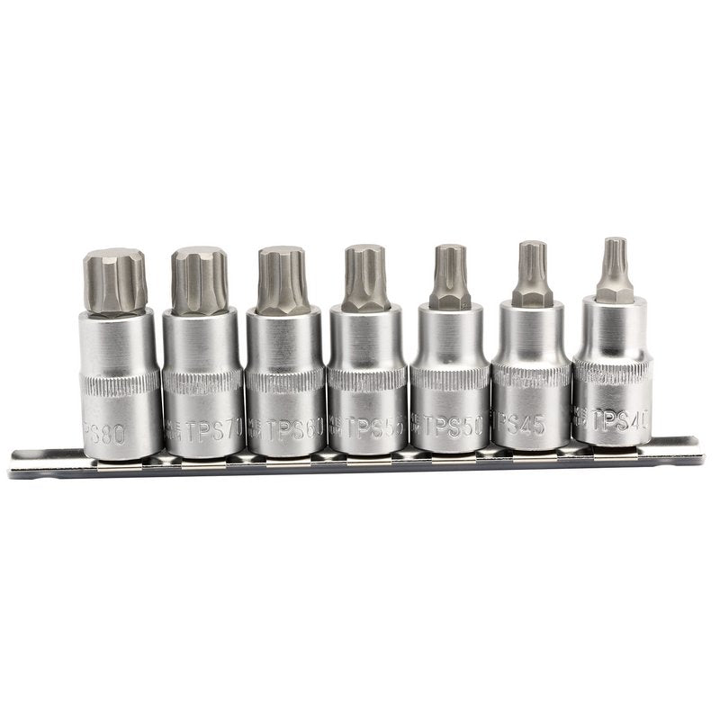 Draper Torx Star Plus Socket Bit Set 1/2" Sq Dr 55mm 7 Piece 16341