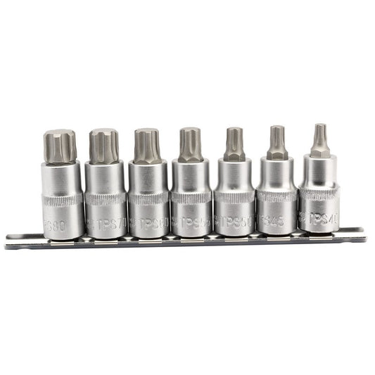 Draper Torx Star Plus Socket Bit Set 1/2" Sq Dr 55mm 7 Piece 16341