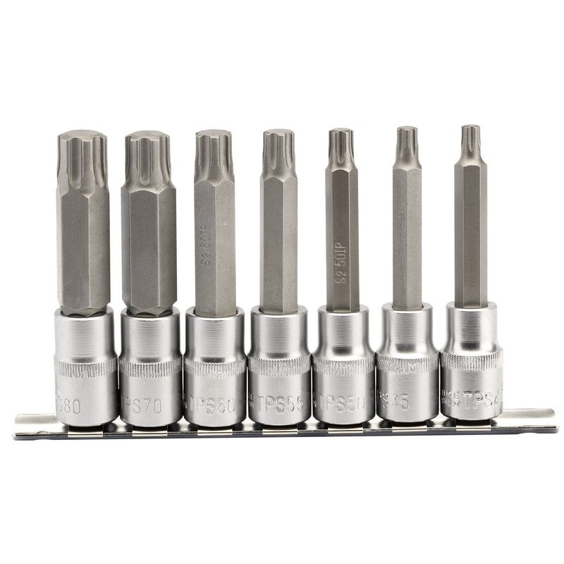 Draper TX-STAR® Plus Socket Bit Set, 1/2" Sq. Dr., 100mm (7 Piece)