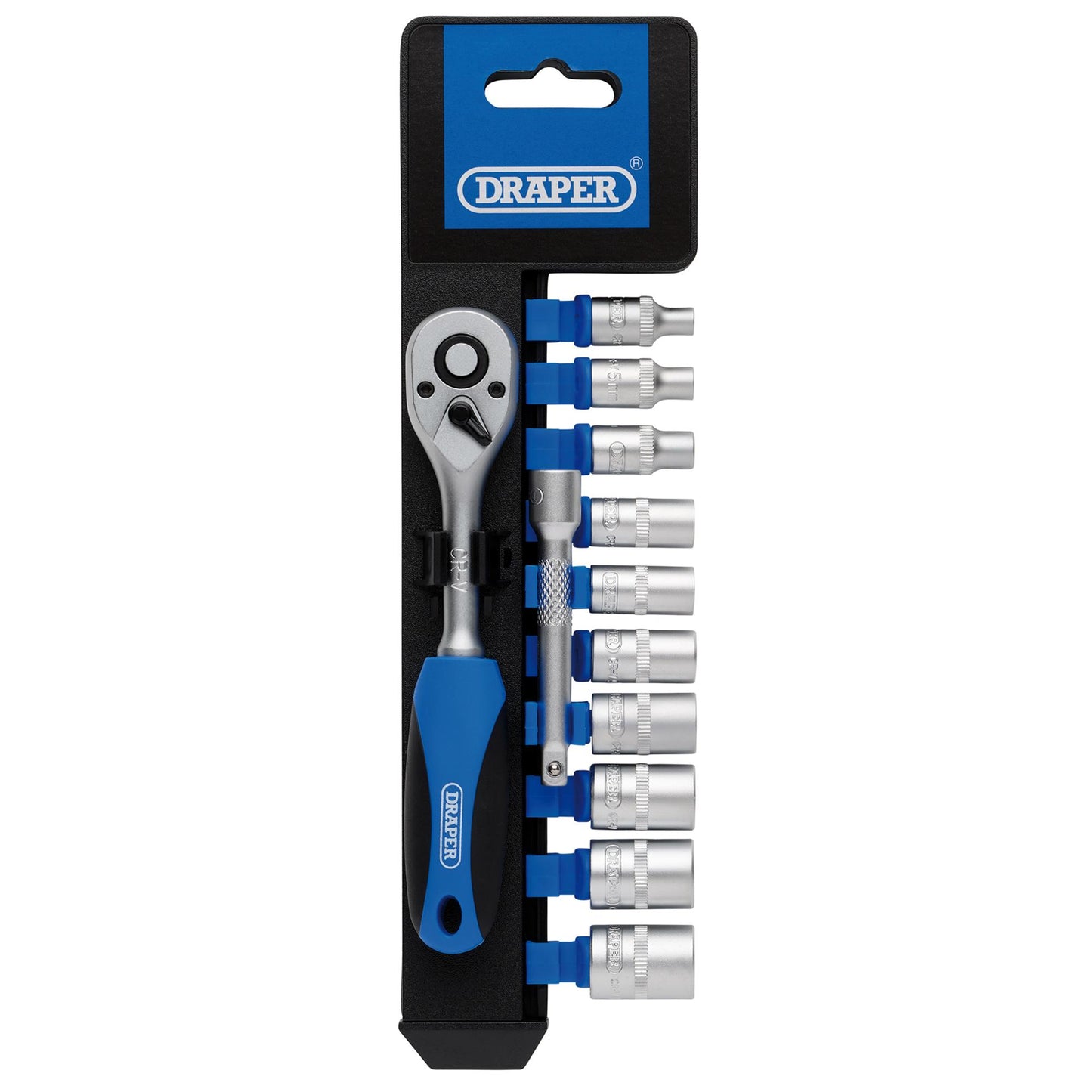 Draper Metric Socket and Ratchet Set 1/4"D 12pc 4 to 13mm 75mm Extension 16369