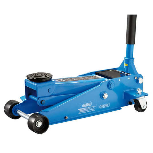 Draper 3 Tonne Heavy Duty Trolley Jack Twin Pistons Range 133mm To 465mm 16407
