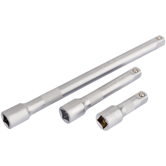 Draper 1/2"D 3 Piece Extension Bar Set knurled Ring Satin Finish 16426
