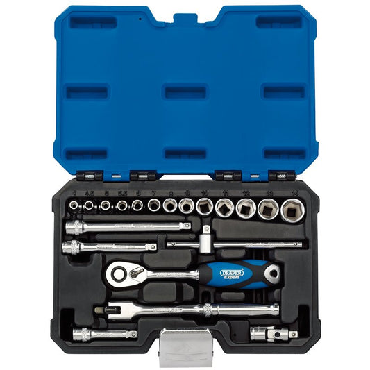 Draper Metric Socket Set 1/4"D Hexagon 20 Piece Standard Length 16442