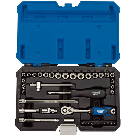 Draper Expert Combined MM/AF Socket Set, 1/4" Sq. Dr. (40 Piece)