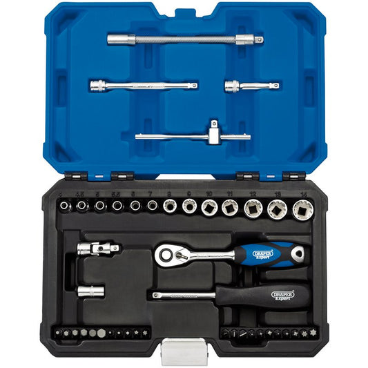 Draper Multi Drive Metric Socket Set 1/4"D 43 Piece Standard Length 16479