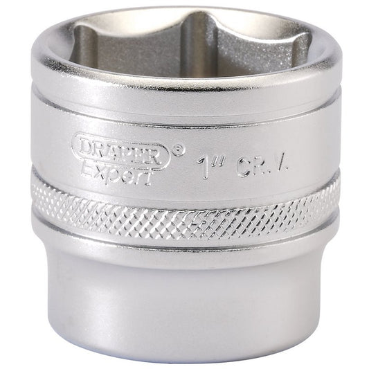 Draper 6 Point Imperial Socket 3/8" Sq Dr 1" Knurled Ring Chrome 16577