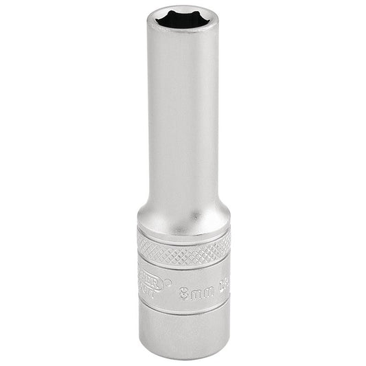 Draper 8mm 6 Point Metric Deep Socket 3/8" Sq Dr Satin Chrome 16578