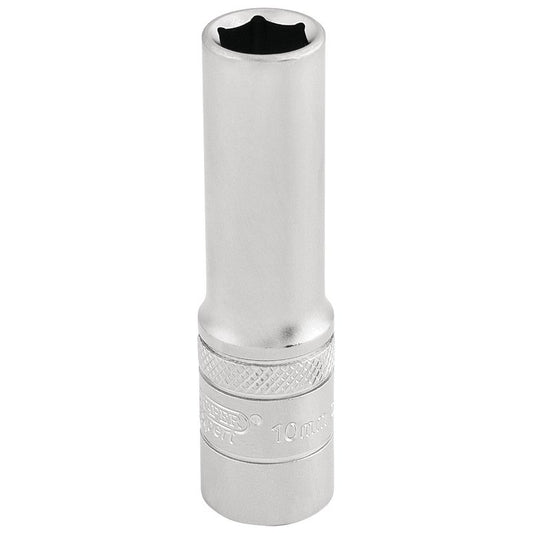 Draper 10mm 6 Point Metric Deep Socket 3/8" Sq Dr Satin Chrome 16579