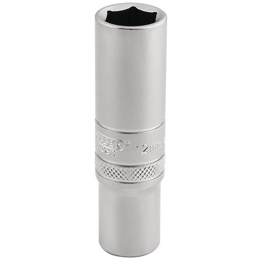 Draper 12mm 6 Point Metric Deep Socket 3/8" Sq Dr Satin Chrome 16580