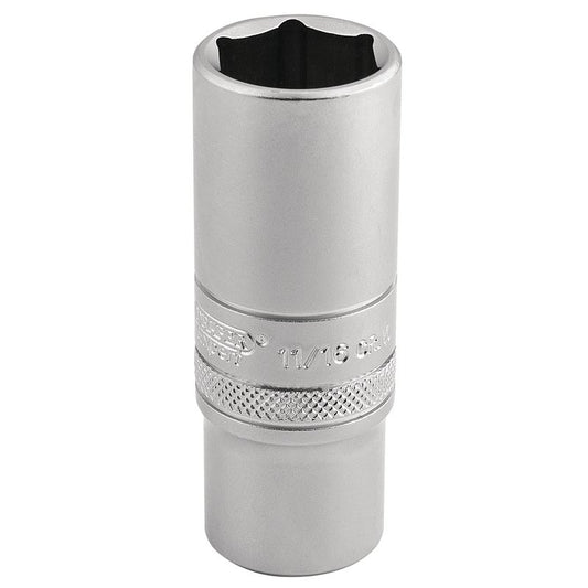 Draper 17mm 6 Point Metric Deep Socket 3/8" Sq Dr Satin Chrome 16585