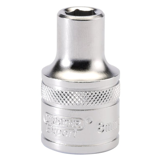 Draper 8mm 1/2"D 6 Point Metric Socket Standard Length Chrome 16595