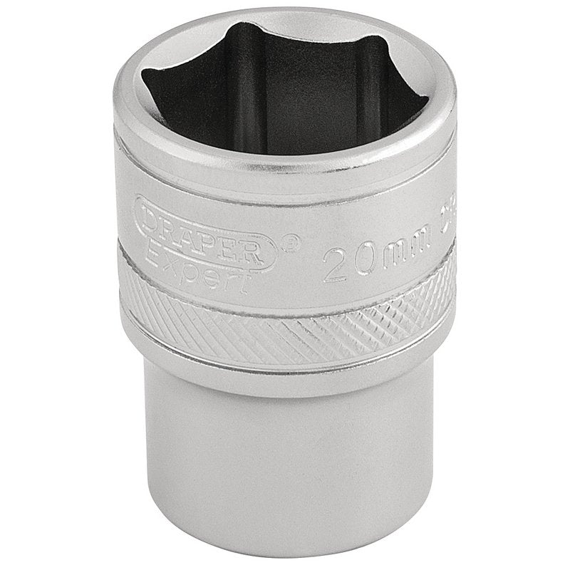 Draper 20mm 1/2"D 6 Point Metric Socket Standard Length Chrome 16610