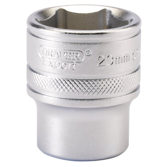 Draper 23mm 1/2"D 6 Point Metric Socket Standard Length Chrome 16614