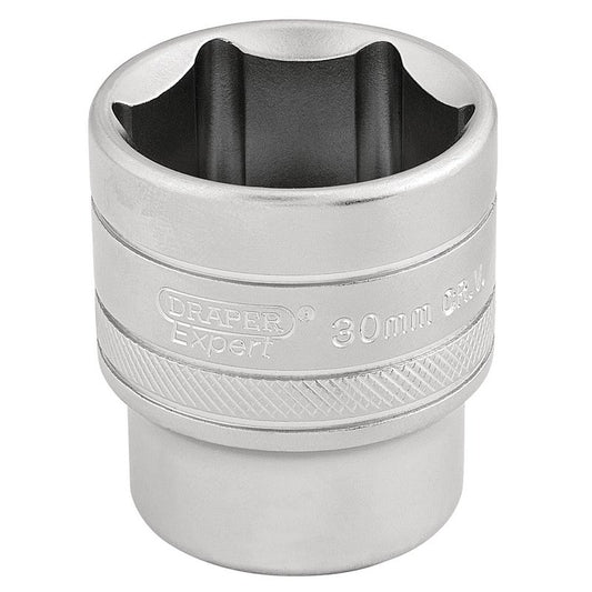 Draper 30mm 1/2"D 6 Point Metric Socket Standard Length Chrome 16620