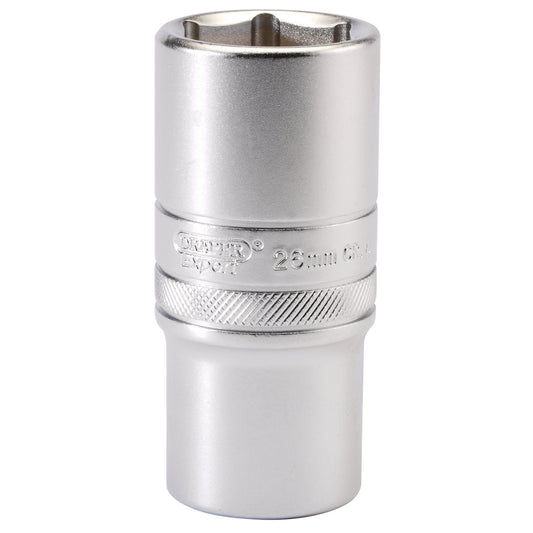 Draper 27mm 6 Point Metric Deep Socket 1/2"D Chrome Satin Finish 16656