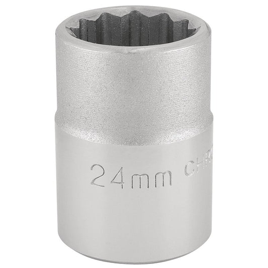 Draper 24mm 3/4" 12 Point Chrome Socket Standard Length 16692
