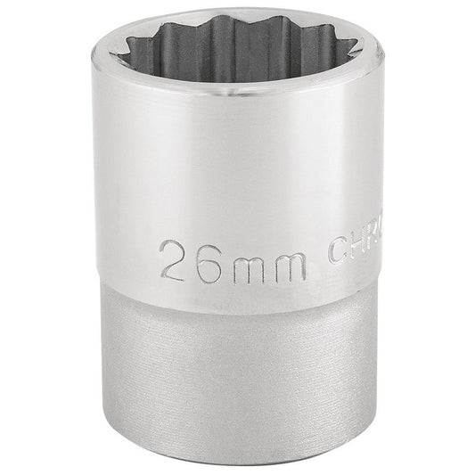 Draper 26mm 3/4" 12 Point Chrome Socket Standard Length 16694