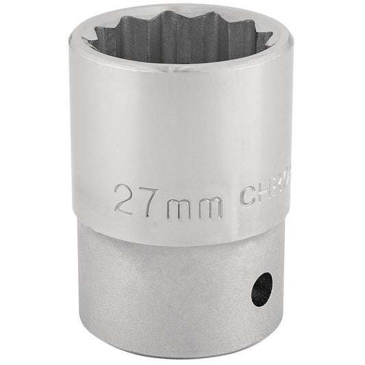 Draper 27mm 3/4" 12 Point Chrome Socket Standard Length 16696