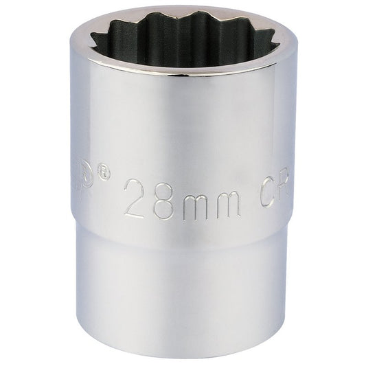 Draper 28mm 3/4" 12 Point Chrome Socket Standard Length 16697
