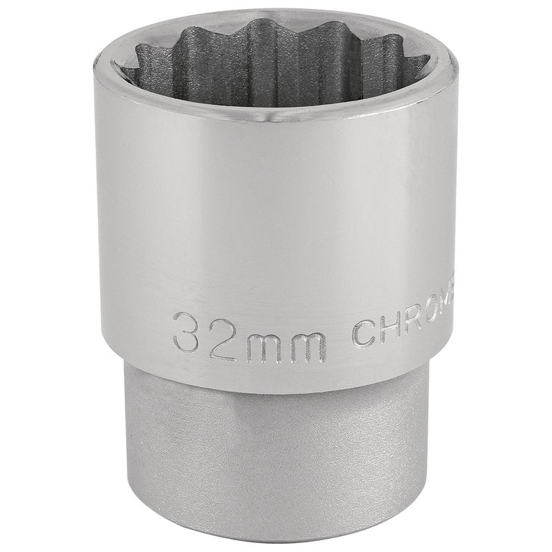 Draper 32mm 3/4" 12 Point Chrome Socket Standard Length 16699