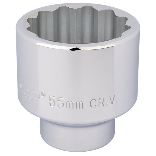 Draper 55mm 3/4" 12 Point Chrome Socket Standard Length 16708