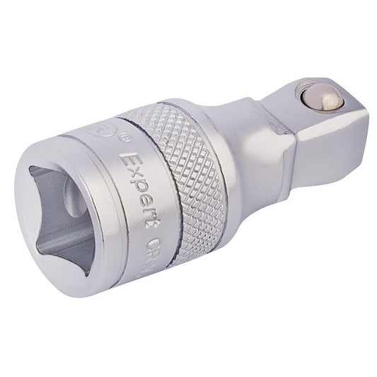 Draper 1/2"D 50mm Wobble Extension Bar Satin Chrome Knurled Ring 16759