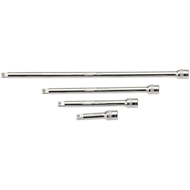 Draper 1/4"D Wobble Extension Bar Set Micro Satin Chrome 4 Piece 16766