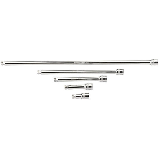 Draper Wobble Extension Bar Set 3/8"D Micro Satin Chrome 5 Piece 16768