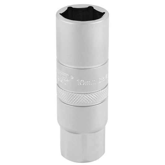 Draper 10mm Thread 6 Point Satin Chrome Spark Plug Socket 3/8"D 16mm 16775