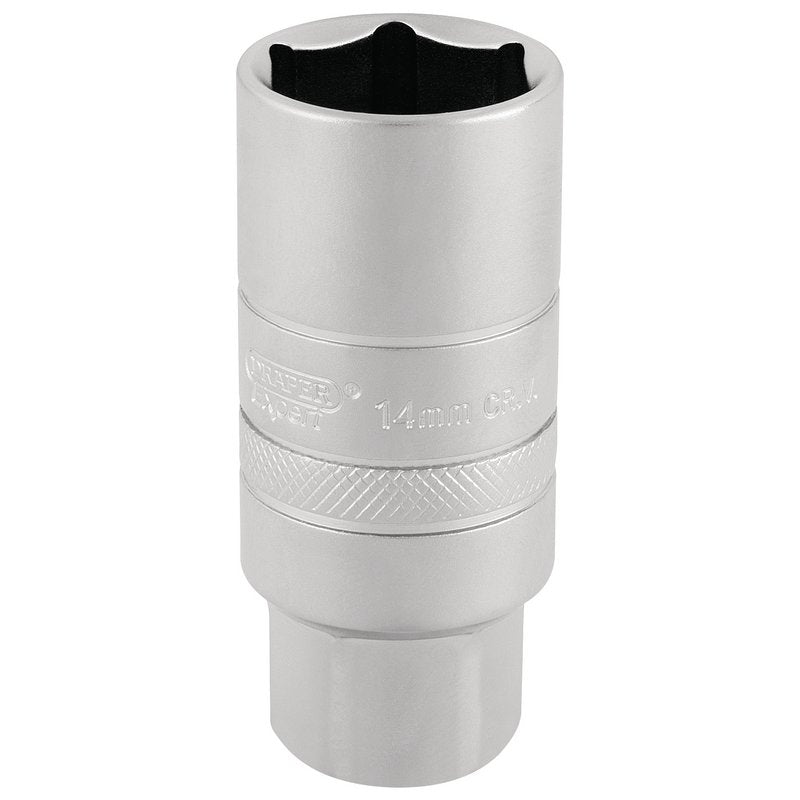 Draper 14mm Thread 6 Point Satin Chrome Spark Plug Socket 3/8"D 21mm 16777