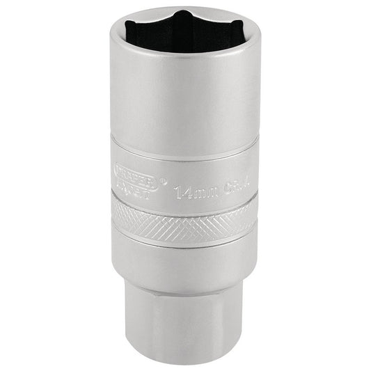 Draper 14mm Thread 6 Point Satin Chrome Spark Plug Socket 3/8"D 21mm 16777