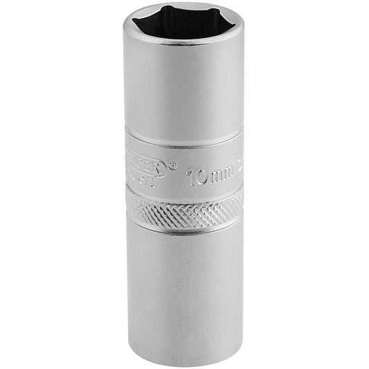 Draper 10mm Thread 6 Point Satin Chrome Spark Plug Socket 1/2"D 16mm 16781