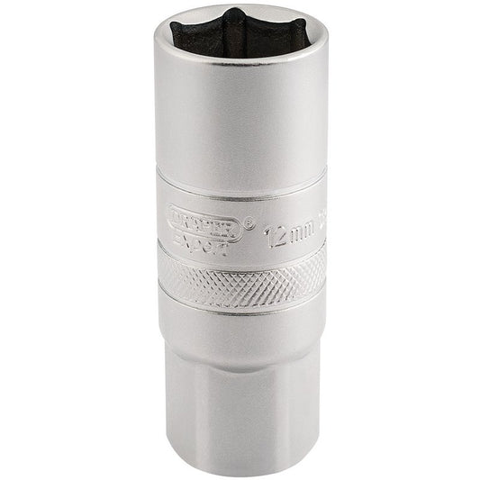Draper 12mm Thread 6 Point Satin Chrome Spark Plug Socket 1/2"D 18mm 16782