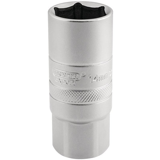 Draper 14mm Thread 6 Point Satin Chrome Spark Plug Socket 1/2"D 21mm 16783